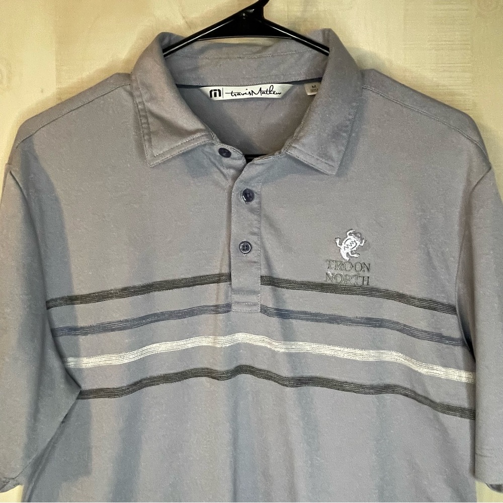 Travis Mathew gray short sleeve‎ polo size medium Troon North golf club